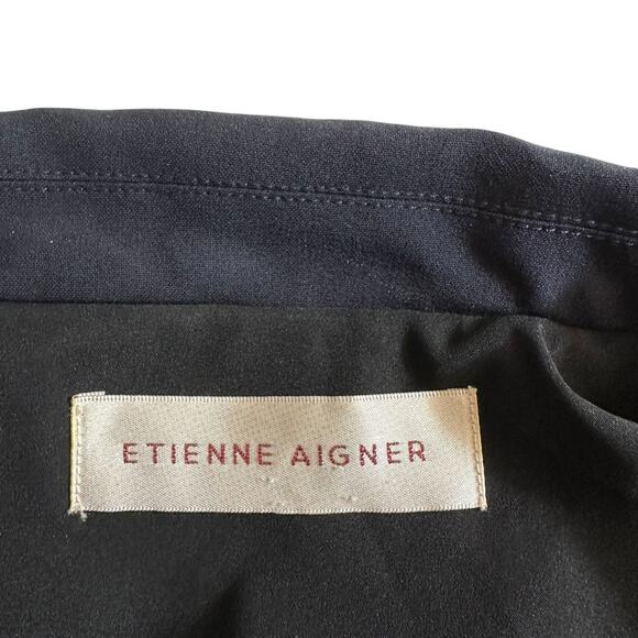 Etienne Aigner Womens Double Breasted Blazer Jacket Navy Blue Professional Chic - Picture 7 of 7